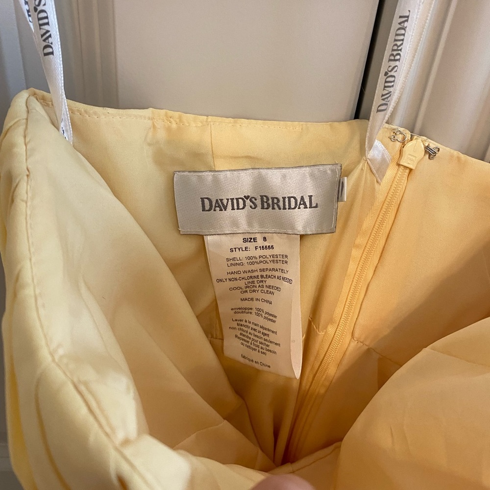 David’s Bridal Strapless Bridesmaids Dress in Canary Yellow - Picture 5 of 5